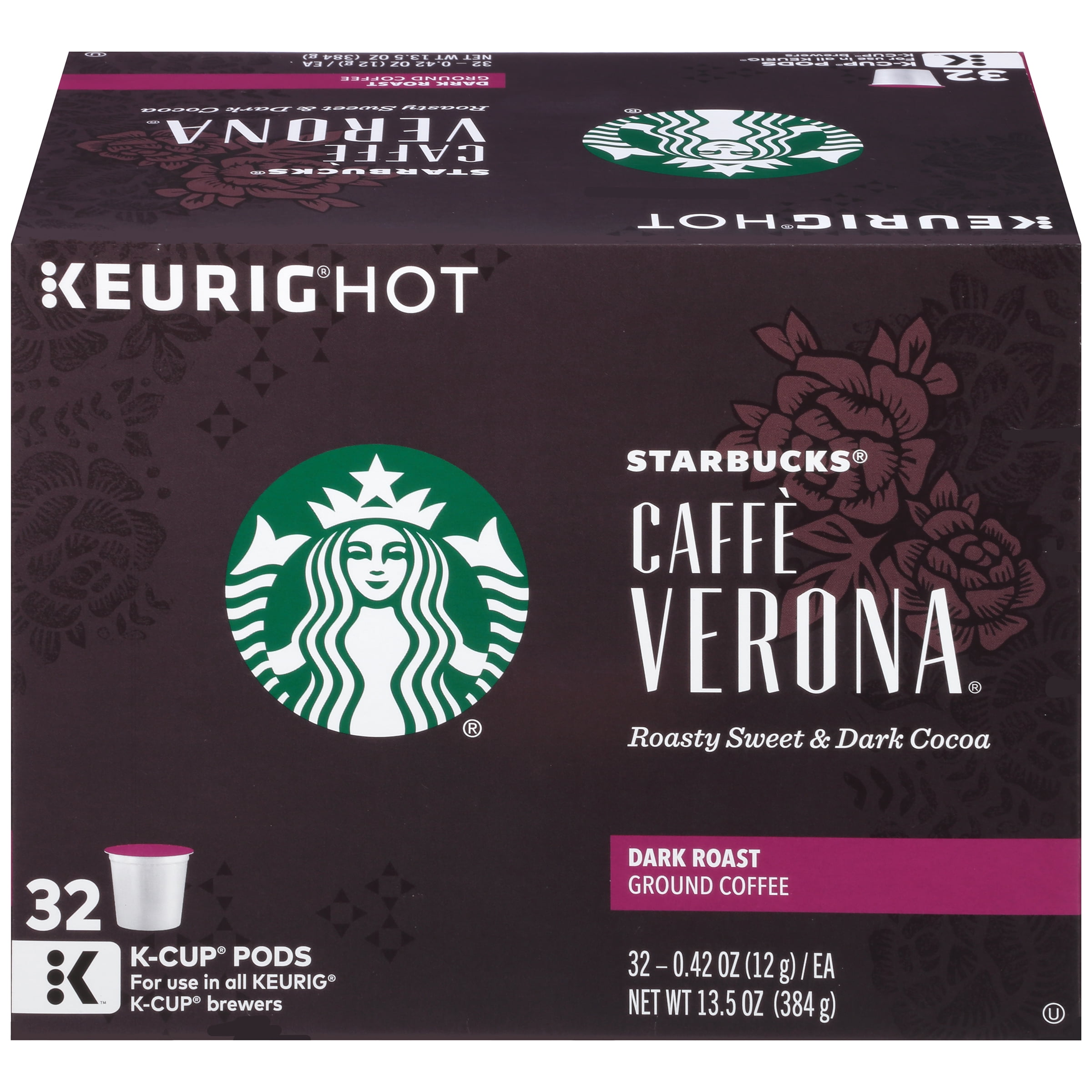 K-Cup Pods Verona™ DARK ROAST K-Cups, Keurig Starbucks Caffe Verona D...