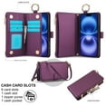 thumbnail image 3 of Pour Iphone 16 Plus Portefeuille Multifonctionnel en Cuir, Iphone 13 Pro, 3 of 7