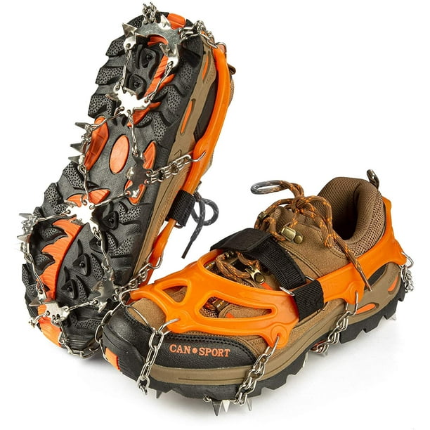 IPSXP Traction Cleats, Ice Snow Grips Crampons for Footwear with 19-26 Stainless  Steel Spikes for Walking, Jogging, Climbing, Hiking on Snow and Ice  Brand\u2026 