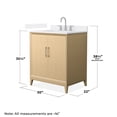 thumbnail image 4 of Janna 30" White Oak Single Vanity & White Quartz Top (3-Hole) & Nickel Trim, 4 of 5