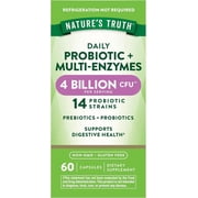 Probiotics with Enzymes | 60 Capsules | Stomach Friendly for Men and Women | by Natures Truth