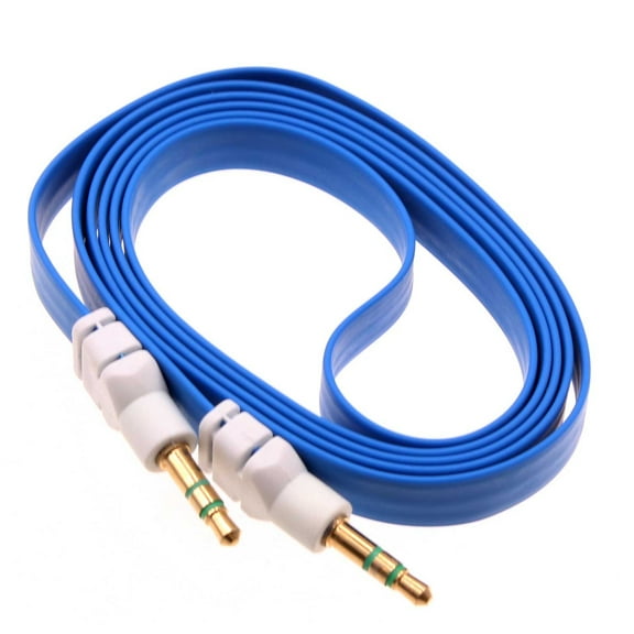3.5mm Aux Cable Adapter Car Stereo Aux-in Audio Cord Speaker Jack Wire Blue G1X for Coolpad Defiant, Canvas, Suva - Cricket Icon, Influence, Ovation 2, 3, Dream 5G - Doro 824 SmartEasy