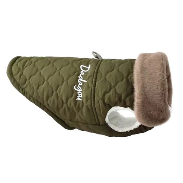 Chaqueta impermeable con cuello de piel para perro, ropa de lana cálida para perros pequeños, chaleco para cachorros, abrigo para Chihuahua, Yorkie, disfraz de Pug, Invierno