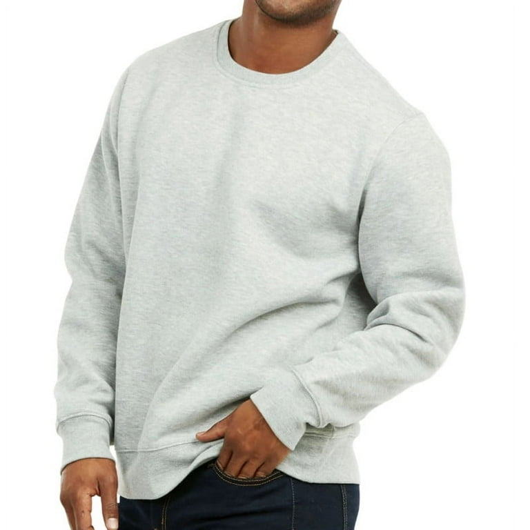Men's Cotton Fleece Sweatshirt Heavyweight Crew Neck Long Sleeve