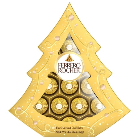 Ferrero Rocher Premium Gourmet Milk Chocolate Hazelnut, Individually Wrapped Candy for Gifting, Great Holiday Gift Box, 5.3 oz, 12 Count