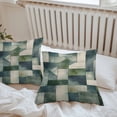 thumbnail image 7 of Waterproof Throw Pillow Covers Set of 2, 16x16 Inch Green Teal Geometric Decorative Pillowcases Outdoor Pillow Slip Cushion Covers Set for Couch Tent Abstract Art Modern, 7 of 7