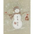 thumbnail image 2 of Swatland, Sally 20x24 Black Ornate Wood Framed with Double Matting Museum Art Print Titled - Linen Snowman I, 2 of 4