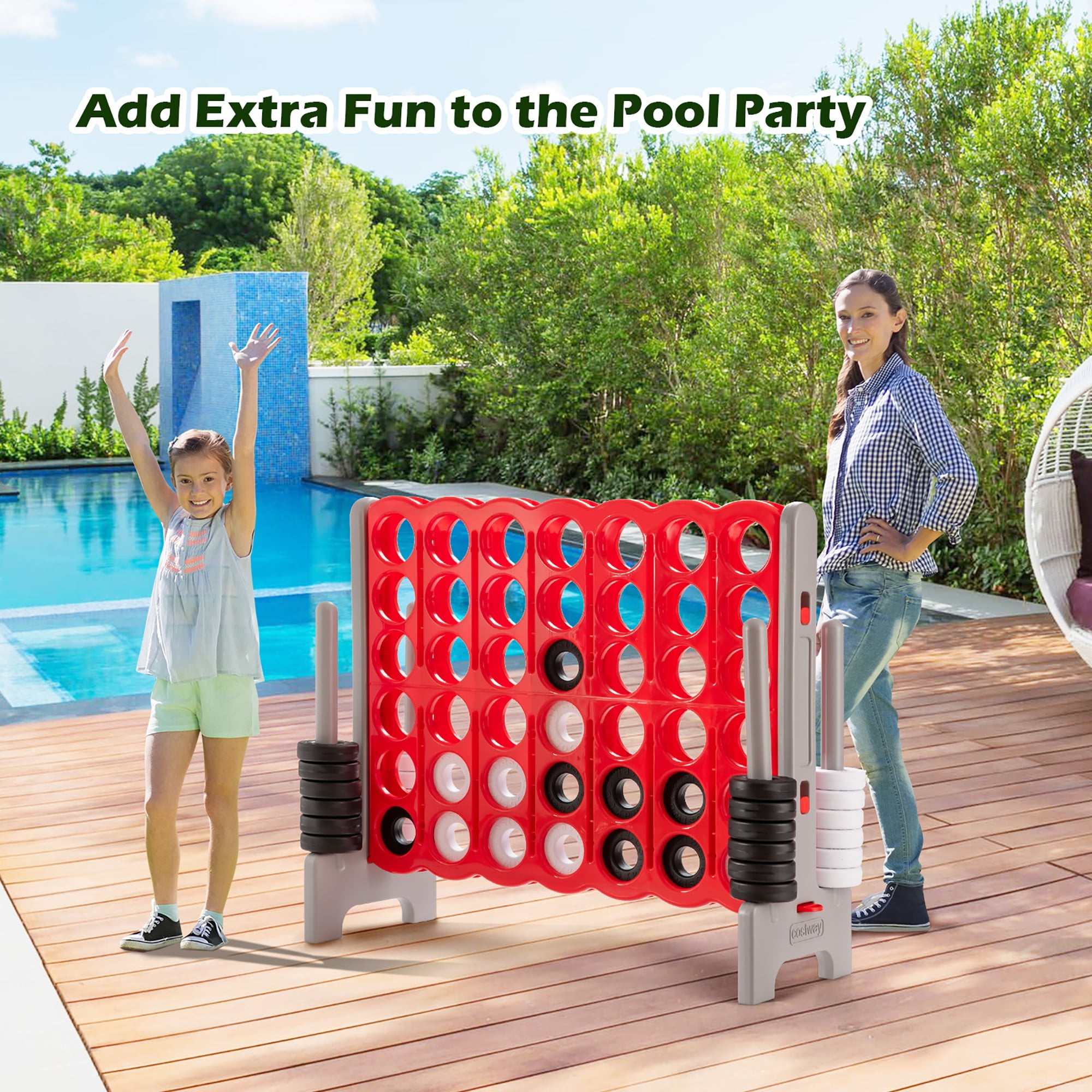 Costway Jumbo 4-to-Score 4 in A Row Game Set Outdoor Indoor Adults Kids Family Fun