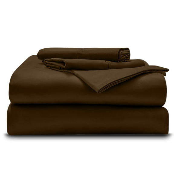 4-Piece Giza Cotton Queen-XL Size Sheet Set - Premium 1000-Thread-Count 100% Giza Egyptian Cotton, Fit Upto 18 inches Deep Pockets Mattress - Chocolate