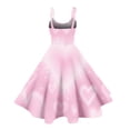 thumbnail image 4 of LWavelet 2026 Valentine's Charming Heart Print Dress, Spaghetti Strap Fitted Waist Flared Swing Valentine Sundress Light pink M, 4 of 4