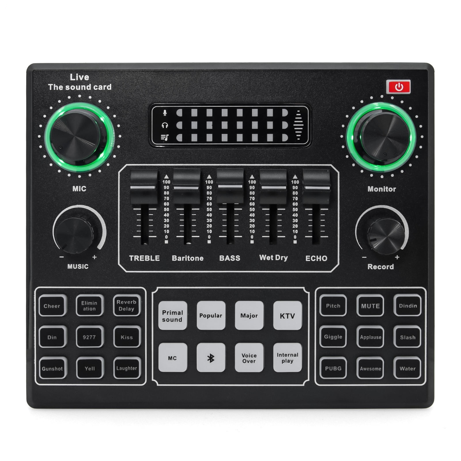 Live Sound Card and Interface with DJ Mixer Effects and Voice Changer DJ Equipment Voice Mixer