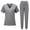 Gray, variant on Minjewel Women's Round Neck Short Sleeve Scrubs for Women Set with Pockets, Lightweight & Professional Uniform for Nurses & Caregivers,Black L