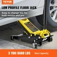 thumbnail image 2 of VEVOR Low Profile Floor Jack 3 Ton Heavy Duty Steel Dual Piston Rapid Pump, 2 of 9