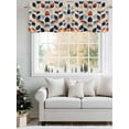 thumbnail image 5 of Navy Blue Burnt Orange Botanical Curtain Valances for Windows, Vintage Leaves Kitchen Valance Window Treatment, Light Filtering Block Curtains for Bathroom/Bedroom/Living Room 54'' x 18'', 5 of 9