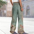 thumbnail image 4 of kaondbfi Dress Pants Women Petite High Waisted Wide Leg Summer Beach Vacation Women's Pants Casual Trousers, 4 of 8