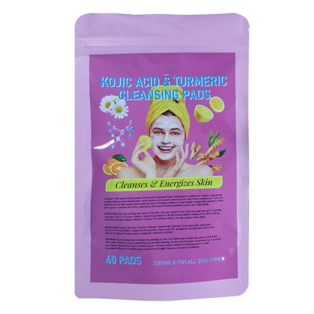 Almohadilla Limpiadora Cúrcuma Esponja Facial Comprimida Almohadilla Limpiadora Ácido Kójico Cúrcuma para Limpieza Y Exfoliación Diaria (40 Unidades)