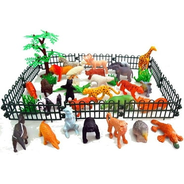 Safari Animals Figures, Realistic Large Wild Zoo Animals Figurines, Plastic Jungle Animals Toys Set with Tiger, Lion, Elephant, Giraffe Eduactional Toys Playset for Kids Toddler Party Supplies