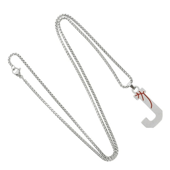 ELAYARD Mens Initial Necklace Letter Charm Pendant Stainless Steel 1Set