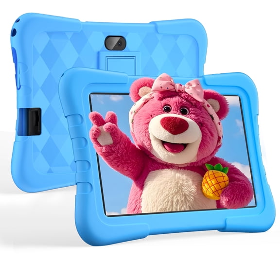 OKE Android 12 Kids Tablet, 7" Tablet for Kids, 32GB (Expandable to 128GB),Quad-Core,Educational Learning, Parental Control,IPS Screen, Dual Camera,Shockproof Case,Toddler Tablet for Kids Age 3 ,Blue