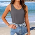 thumbnail image 4 of Stretchy Light Camisole for Women Detachable Design Adjustable Straps Sleeveless Shirts for Daily Casual Sports Relax Wear Work From Home Tanks (Dark Gray,L), 4 of 9