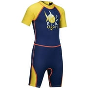 Kids Shorty 2Mm Summer Wetsuit, Kids Wetsuit with SPF 50+ for Boys and Girls,A,XL
