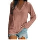 thumbnail image 1 of KIHOUT - Blusas casuales para mujer, liquidación 2024, moda clásica, blusa lisa con cuello en V, blusas básicas holgadas de otoño, blusas tipo túnica de manga larga, 1 of 4