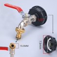 thumbnail image 2 of IBC Tank Faucet 1000L Rainwater Collector Faucet, IBC Water Tank Adapter 1/2" Double Rainwater Collector Faucet, Brass Faucet Made of PP Coarse Thread, 2 of 5