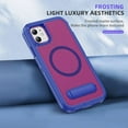 thumbnail image 2 of ELEHOLD for iPhone 11 Case,Compatible with Mag Safe Accessory,Magnetic Heavy Duty Drop Protection Invisible Kickstand Rugged Military-Grade Protective Phone Case ,Blue+Rose, 2 of 7