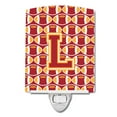thumbnail image 1 of Carolines Treasures CJ1070-LCNL Letter L Football Cardinal & Gold Ceramic Night Light, 1 of 1
