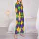 thumbnail image 3 of Balery Mardi Gras Conjunto de Pijama con Estampado para Mujer, Conjunto de Dos Piezas con Manga Larga, Ropa de Dormir Suave con Bolsillos, Pijamas Cómodos-X-Large, 3 of 7