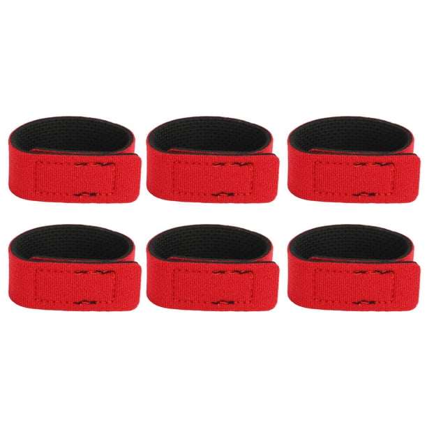 SHAR 10pcs Fishing Rod Belt Ties Stretchy Straps Fishing Tackle Ties Cable  Bait Casting Spinning Fly Rod Straps HoldersRed
