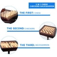 GSE Games & Sports Expert Wooden 3in1 Chess Checkers Backgammon Table