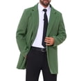 thumbnail image 1 of ABRIGOS DE HOMBRE CHIC INSPIRADOS, Color Sólido, Cuello con Muesca, Abrigo Largo de Invierno L Verde Oliva, 1 of 6