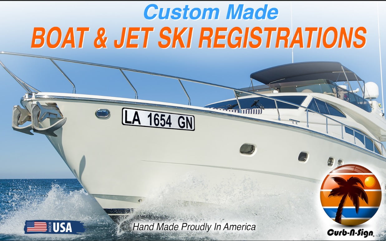 2 Pack Super Reflective Custom Boat Registration Numbers and