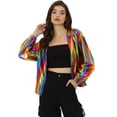 thumbnail image 1 of Chaqueta metálica con capucha Allegra K Disfraz de Navidad Multicolor M para Mujer, 1 of 5