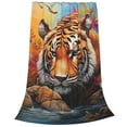 thumbnail image 2 of Zufioo Colorful Plant Tiger Fleece Blanket Queen Size,Plush Bed Blanket,Ultra Soft Throw Blanket,Plush Fuzzy Cozy Blanket Perfect for Bed,Couch-60"x50", 2 of 7