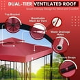 thumbnail image 4 of Gazebo Cover Replacement Canopy Top 10x10 Ft (3m x 3m) - Double Tier Top Canopy Cover Replacement with UV30+, Dirt, Water Resistant for Outdoor, Sunshade, Garden, Patio, Pavilion (Red), 4 of 8