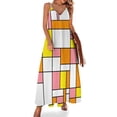 thumbnail image 1 of Nuevo Not Mondrian 1 - Vestido sin mangas geométrico abstracto en naranja, amarillo y rosa ropa para mujer, 1 of 7