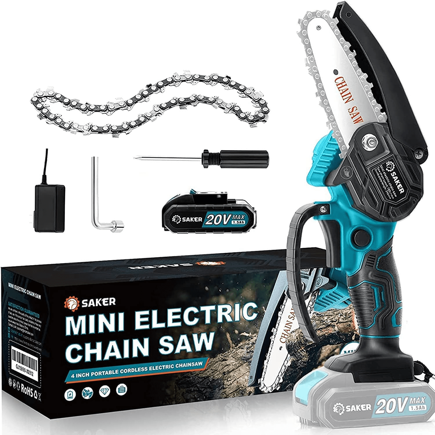 Garden and Ranch DEREAL Pro 25.4cc Gas-Chainsaw One-Hand Chainsaw Lightweight 2 Stroke Cycle Gasoline Powered Chain Saws Cordless Handheld Petrol Chainsaws Optional 12 inch Power Chain Saws for Farm 