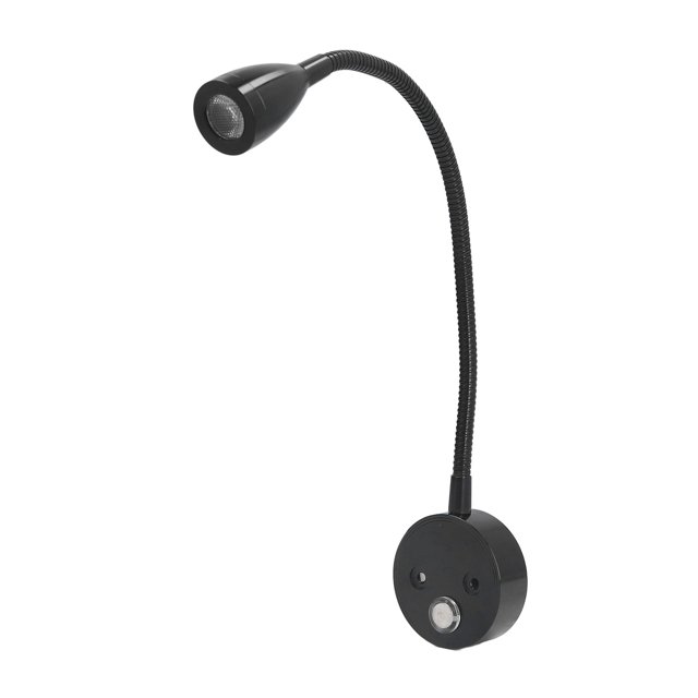 Bedside Reading Lamp, Adjustable Gooseneck LED Aluminum Alloy RV Task Light 10-30v Focused Lighting For Home For Black
