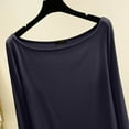 thumbnail image 5 of ZyeKqe Pajamas Tops for Women Long Sleeve Crew Neck Comfy Shirts Solid Color Soft Homewear Basic Tees, 5 of 5