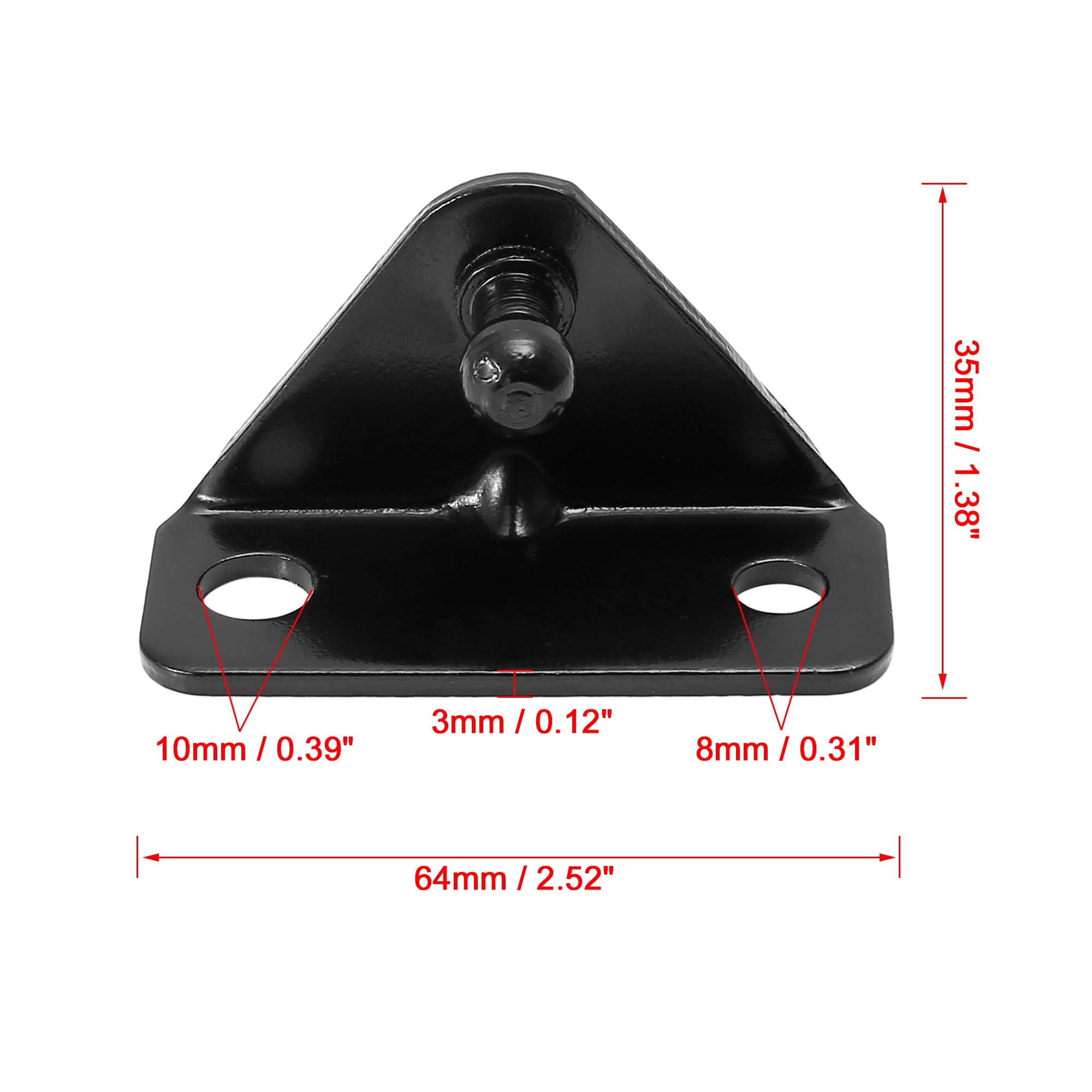 Unique Bargains 10mm Car Ball Studs Mounting Brackets for Gas Struts Shock 64x35x21mm 2Pcs