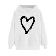 thumbnail image 1 of Plebaso Sweat à Capuche pour Femmes Mignon Cœur Manches Longues Décontracté avec Poches, 1 of 5