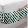 thumbnail image 2 of Geometric Bed Skirt, Continuous Art Pattern of Brushed Diagonal X Shapes Repetitive Design, Elastic Bedskirt Dust Ruffle Wrap Around for Bedding Decor, 4 Sizes, Cream and Dark Teal, by Ambesonne, 2 of 2