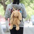 thumbnail image 4 of Mochila Kmiunty con bonito conejo de peluche para niñas (caqui), 4 of 6