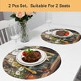 thumbnail image 5 of Country Floral Round 15 Inch Placemats Set of 2, Western Texas Stars Butterfly Barn Door HeatResistant Non Slip Place Mats for Dining Table, Wipeable Braided Kitchen Table Mats for Housewarming, 5 of 9