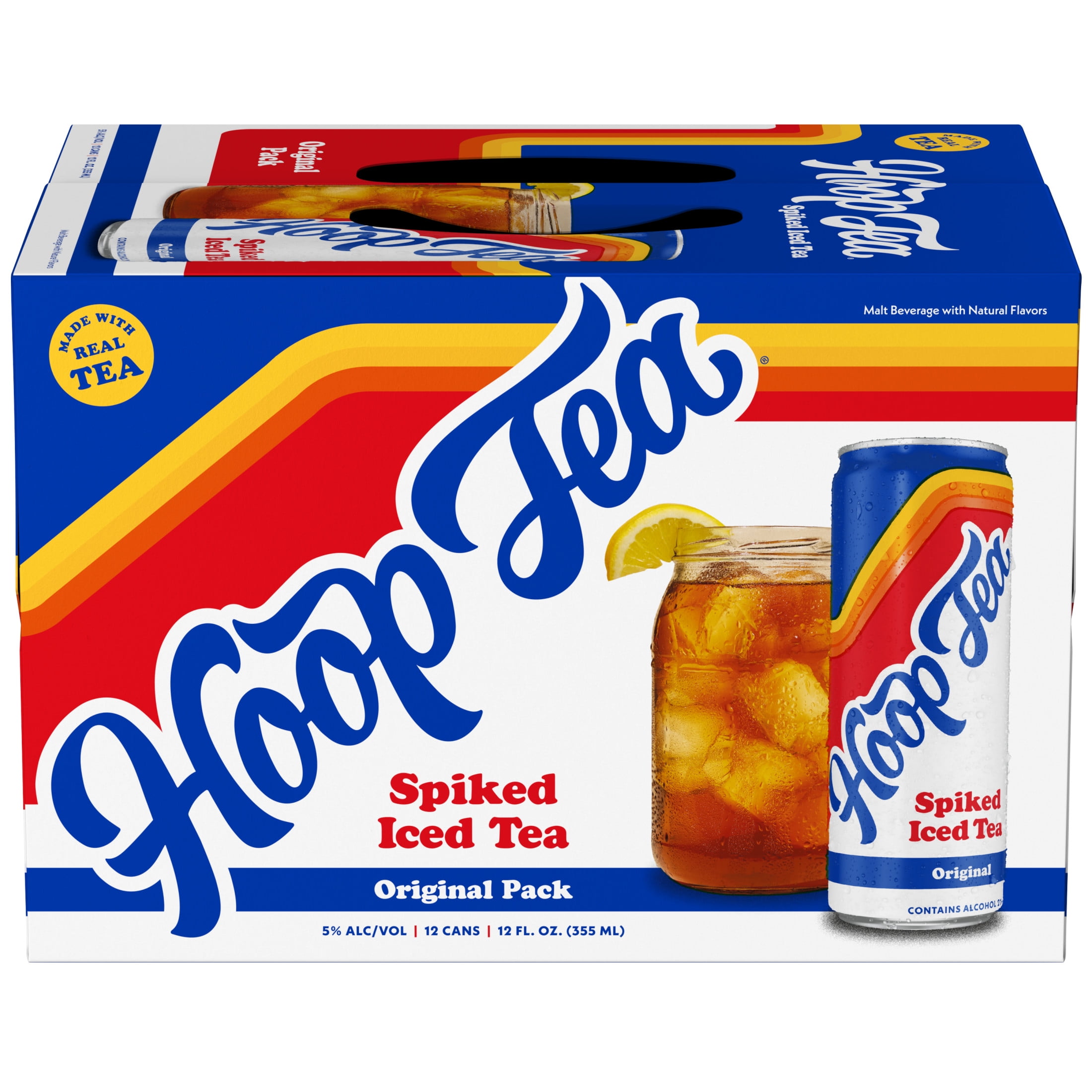 Hoop Tea Original Spiked Iced Tea, 12 pack, 12 fl oz Aluminum Cans, 5% ABV