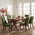 thumbnail image 6 of AFO Upholstered Dining Chairs Set of 2 with Solid Wood Legs & Padded Seat, Wood Mid Century Side Chairs for Kitchen Desk, Dining Room and Restaurant, Green, 6 of 14