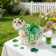 thumbnail image 5 of St. Patrick's Day Dog Cat Dress Green Tutu Skirt Costume Outfit for Small Medium Pets, Breathable Mesh Party Apparel for Holiday Photo Celebration, 5 of 6