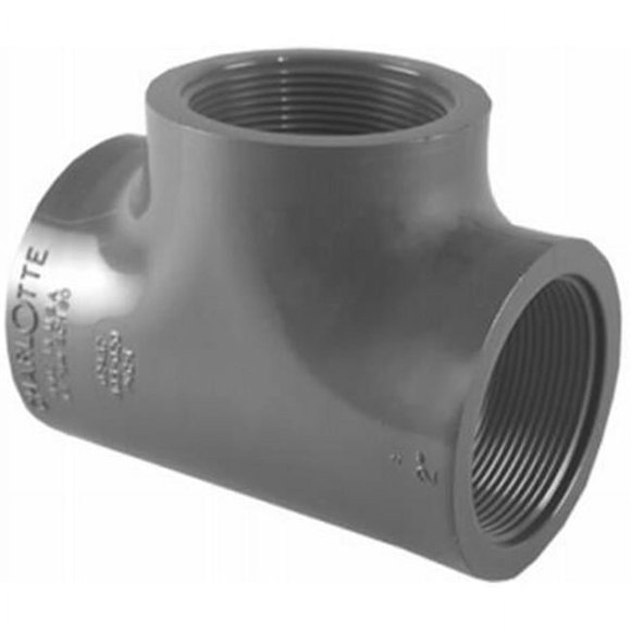 Charlotte Pipe PVC 08402 1200HA .75 in. PVC Schedule 80 Tee, Gray